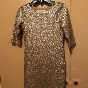 Abercrombie matte-gold sequins mini-dress